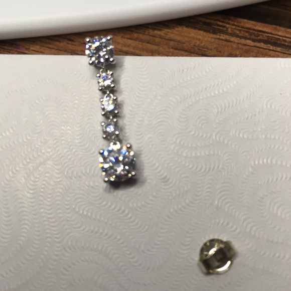 Cubic Zirconia Dangle Earrings - Picture 3 of 3